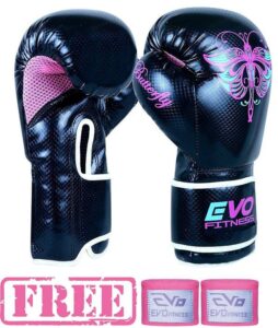 Evo Fitness - Gants Boxe Femme Cuir Rex Gel